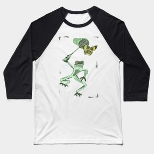 Cute frog catching butterflies Baseball T-Shirt